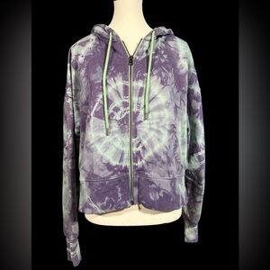 Custom Purple and green Tie-Dye Women's Hoodie